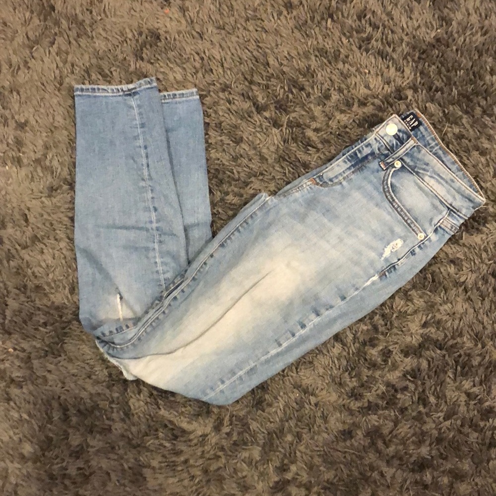 Ripped blue jeans